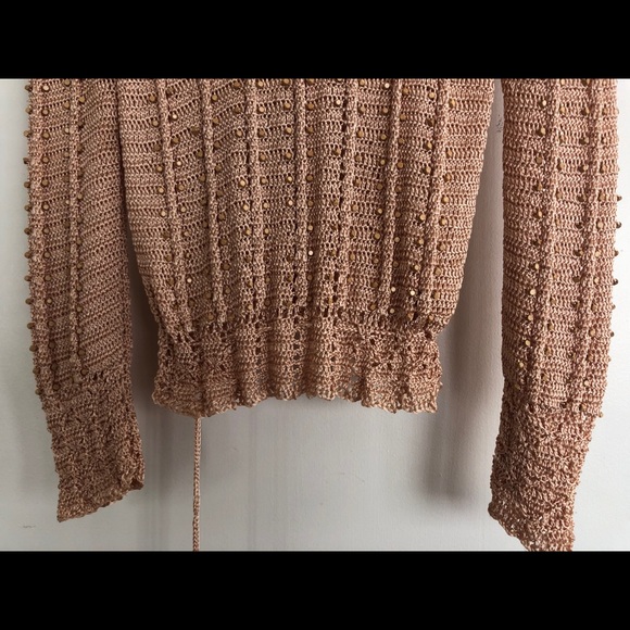 Vintage Marisa Stein 1970s Sweater Wooden Beads - Picture 5 of 11